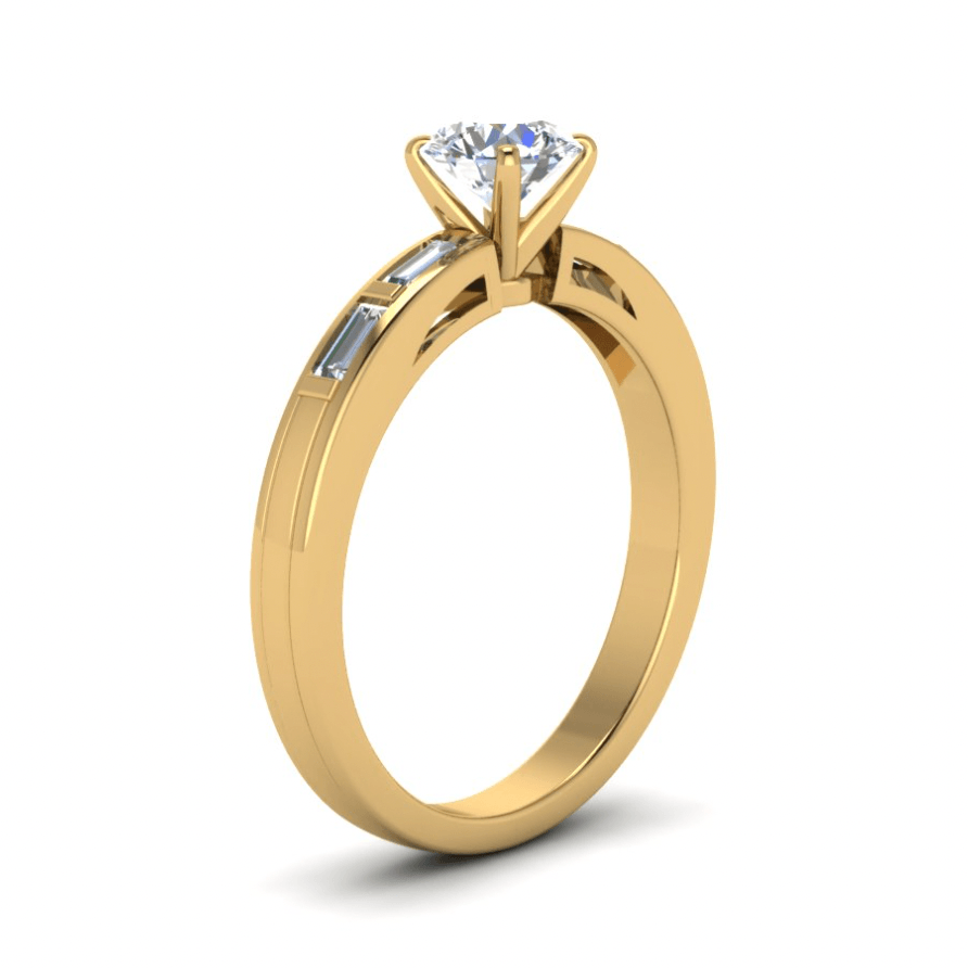 1 carat round cut and baugute moissanite ring band | In 925 sterling silver/14k gold and GRA certified moissanites