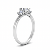 Oval cut moissanite with side round cut | In 925 sterling silver/14k gold and GRA certified moissanites