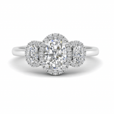 Oval cut moissanite with side round cut | In 925 sterling silver/14k gold and GRA certified moissanites