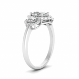 Oval cut moissanite with side round cut | In 925 sterling silver/14k gold and GRA certified moissanites
