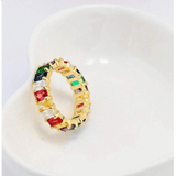 Rainbow crystals Eternity Bands| In 925 sterling silver
