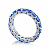 Sapphire crystals with bezel solitaires Eternity Bands| In 925 sterling silver