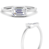 1 carat emerald cut moissanite ring | Moissanite ring in gold and 925 sterling silver| GRA certified moissanite
