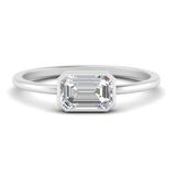 1 carat emerald cut moissanite ring | Moissanite ring in gold and 925 sterling silver| GRA certified moissanite