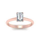 1 carat emerald cut prong moissanite ring | In 925 sterling silver/14k gold and GRA certified moissanites
