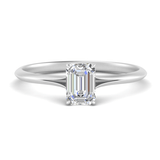 1 carat emerald cut twisted raised moissanite ring | In 925 sterling silver/14k gold and GRA certified moissanites