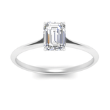 1 carat emerald cut twisted raised moissanite ring | In 925 sterling silver/14k gold and GRA certified moissanites