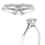 1 carat ASCHER cut twisted raised moissanite ring | Moissanite ring in 14kgold/925 sterling silver| GRA certified moissanites