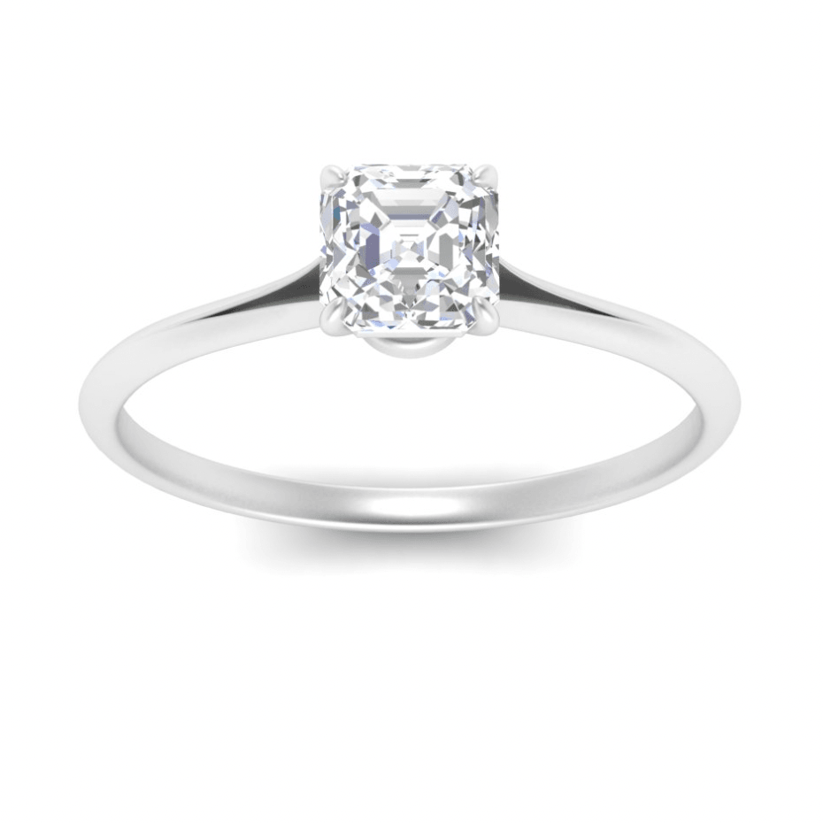 1 carat ASCHER cut twisted raised moissanite ring | Moissanite ring in 14kgold/925 sterling silver| GRA certified moissanites