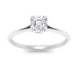 1 carat ASCHER cut twisted raised moissanite ring | Moissanite ring in 14kgold/925 sterling silver| GRA certified moissanites