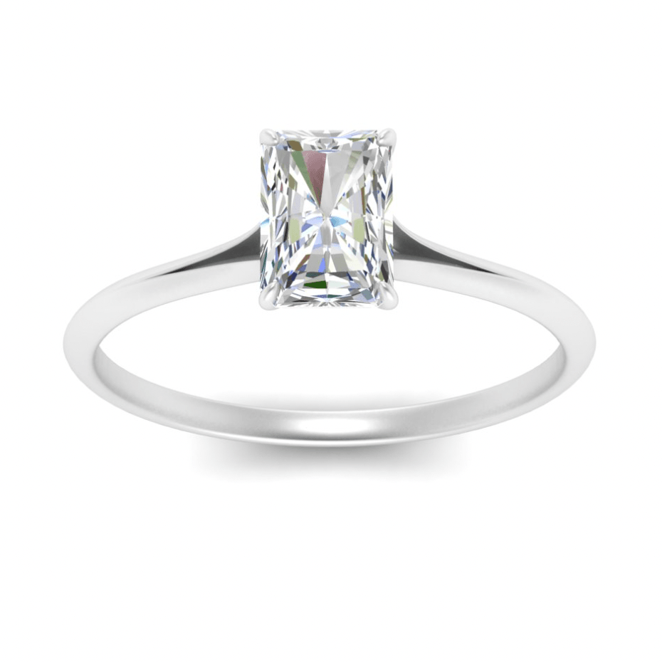 1 carat RADIANT cut twisted raised moissanite ring | In 925 sterling silver/14k gold and GRA certified moissanites
