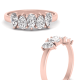 Pear cut moissanite half band | In 925 sterling silver/14k gold and GRA certified moissanites