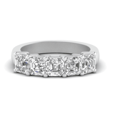 Ascher cut moissanite half band | In 925 sterling silver/14k gold and GRA certified moissanites