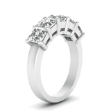 Ascher cut moissanite half band | In 925 sterling silver/14k gold and GRA certified moissanites