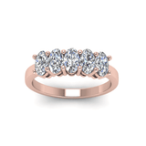 Oval cut moissanite half band | In 925 sterling silver/14k gold and GRA certified moissanites