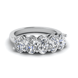 Oval cut moissanite half band | In 925 sterling silver/14k gold and GRA certified moissanites