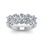 Oval cut moissanite half band | In 925 sterling silver/14k gold and GRA certified moissanites