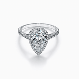 Pear Cut Halo ring| In 925 sterling silver| With Moissanite