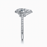 Pear Cut Halo ring| In 925 sterling silver| With Moissanite