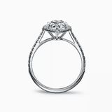 Pear Cut Halo ring| In 925 sterling silver| With Moissanite