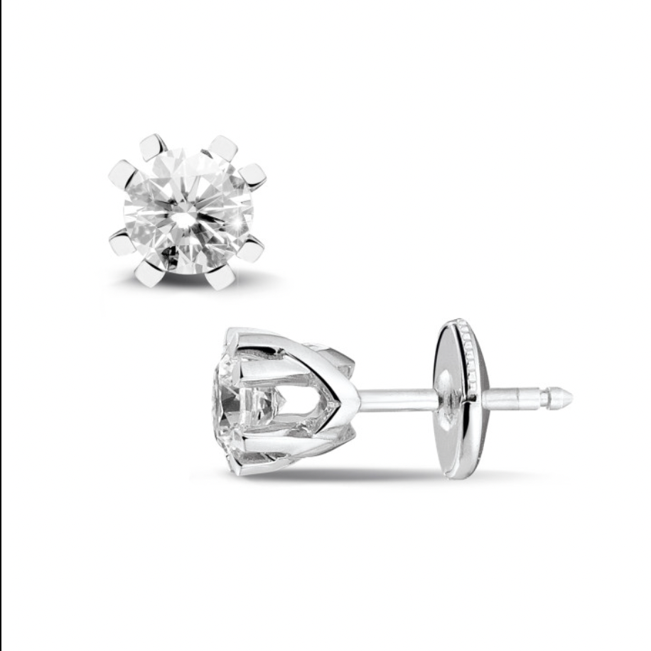 Solitaire Studs- In White Gold AAA diamonds