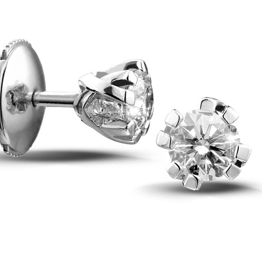 Solitaire Studs- In White Gold AAA diamonds