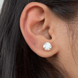 3.5 carat Moissanite round ear studs | 925 sterling silver | GRA certified