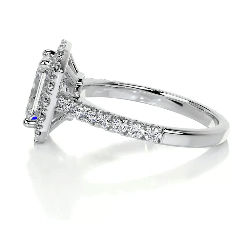 2 carat Invisible halo radiant lab grown diamond ring | IGI lab grown diamond ring in 14k gold | IGI lab grown diamond