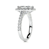 2 carat Invisible halo radiant lab grown diamond ring | IGI lab grown diamond ring in 14k gold | IGI lab grown diamond