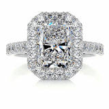 2 carat Invisible halo radiant lab grown diamond ring | IGI lab grown diamond ring in 14k gold | IGI lab grown diamond