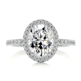 3 carat oval halo IGI lab grown diamond ring |  IGI lab grown diamond ring in 14k gold|  IGI lab grown diamond
