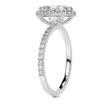 3 carat oval halo moissanite ring | Moissanite ring in gold and 925 sterling silver| GRA certified moissanites