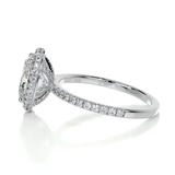 3 carat oval halo moissanite ring | Moissanite ring in gold and 925 sterling silver| GRA certified moissanites