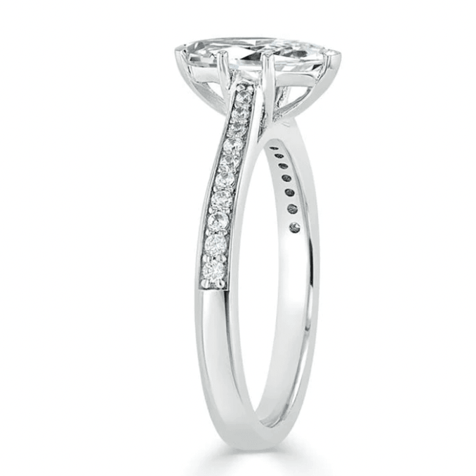 2 carat marquise moissanite ring | Moissanite ring in gold and 925 sterling silver| GRA certified moissanites