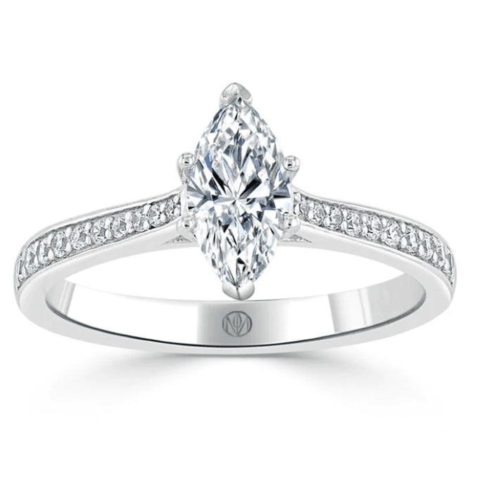 2 carat marquise moissanite ring | Moissanite ring in gold and 925 sterling silver| GRA certified moissanites