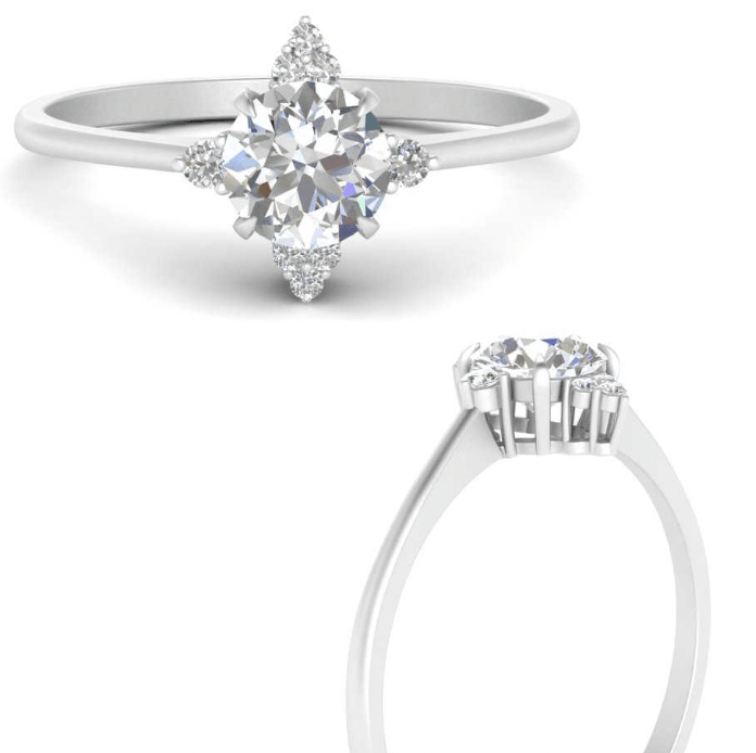 1 carat diamond round cut star set ring| IGI Lab grown diamond ring in 14k gold| IGI Lab grown diamond