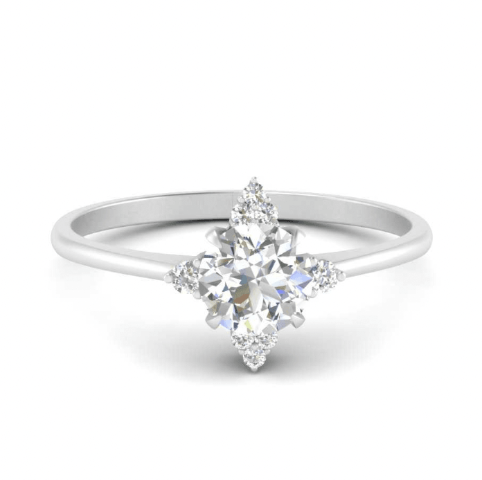 1 carat diamond round cut star set ring| IGI Lab grown diamond ring in 14k gold| IGI Lab grown diamond