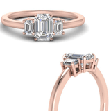 2 carat moissanite emerald cut ring and 1 carat side set emerald cut| Moissanite ring in gold and  925 sterling silver| GRA certified moissanites