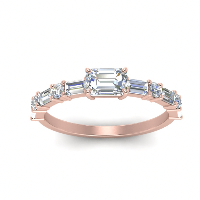 2 carat moissanite emerald cut ring | Moissanite ring in gold and  925 sterling silver| GRA certified moissanites
