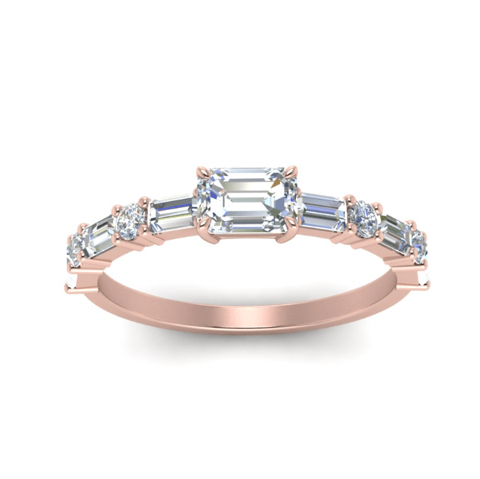 2 carat moissanite emerald cut ring | Moissanite ring in gold and  925 sterling silver| GRA certified moissanites