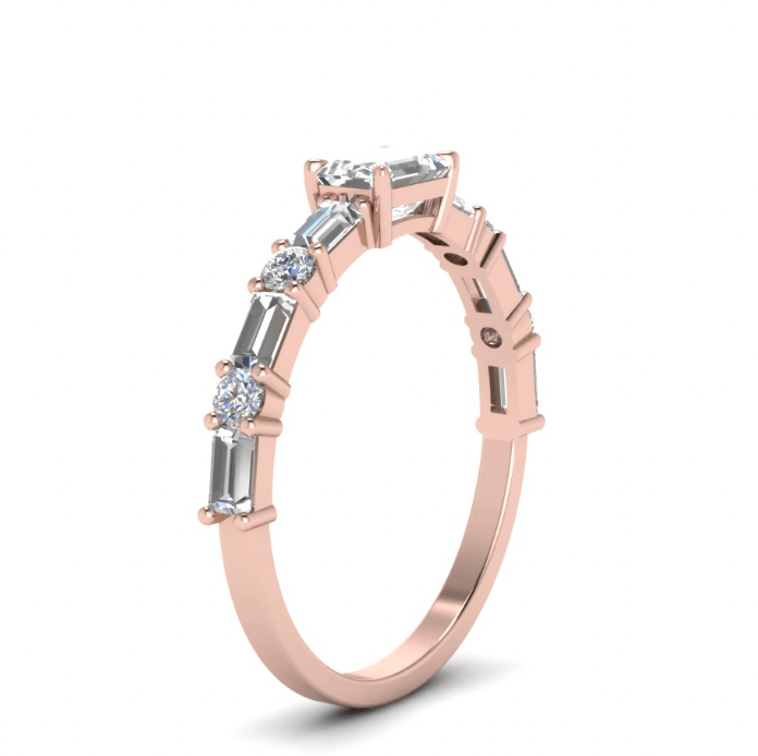 2 carat moissanite emerald cut ring | Moissanite ring in gold and  925 sterling silver| GRA certified moissanites