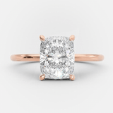 4 carat elongated cushion cut ring | Moissanite ring in gold and  925 sterling silver| GRA certified moissanites
