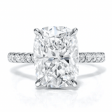 4 carat elongated cushion cut ring | Moissanite ring in gold and  925 sterling silver| GRA certified moissanites