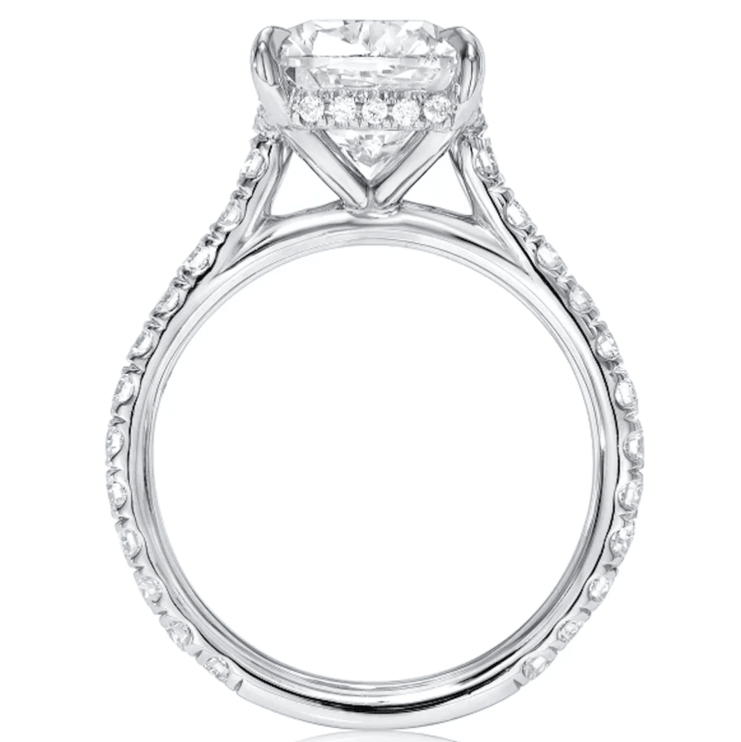 4 carat elongated cushion cut ring | Moissanite ring in gold and  925 sterling silver| GRA certified moissanites