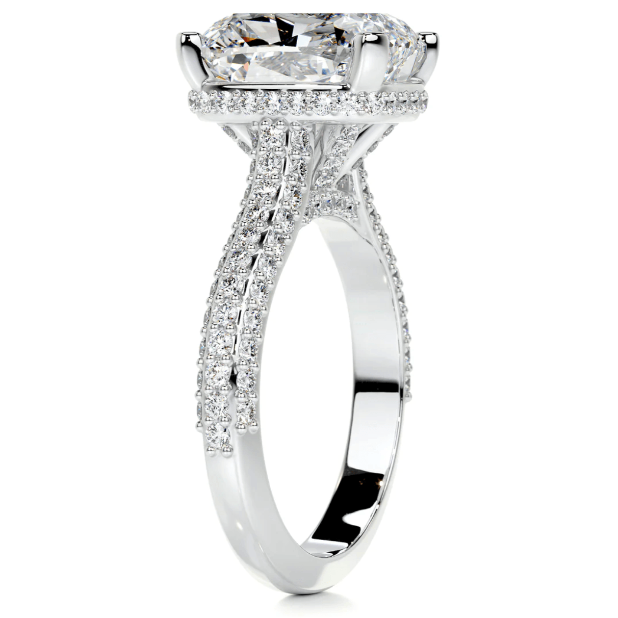 4 CT hidden halo cushion moissanite ring |