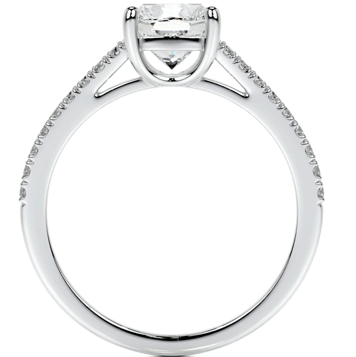 2 carat double band cushion moissanite ring | Moissanite ring in gold and 925 sterling silver| GRA certified moissanites