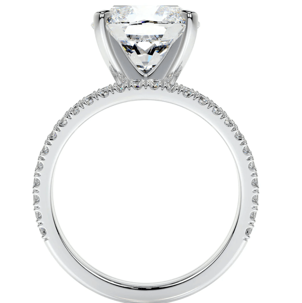 4 carat double band cushion moissanite ring | Moissanite ring in gold and 925 sterling silver| GRA certified moissanites