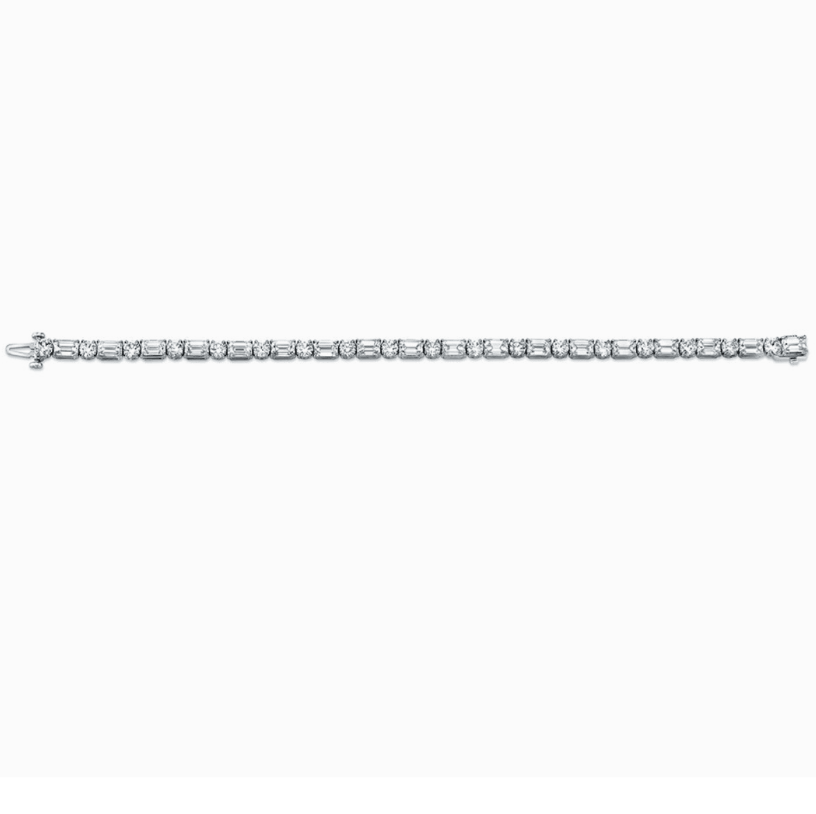 Emerald and round cut moissanite Tennis bracelet | In 925 sterling silver and IGTLJ certified moissanites