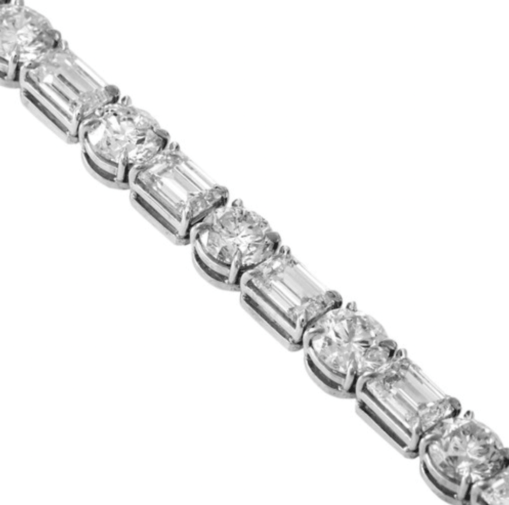 Emerald and round cut moissanite Tennis bracelet | In 925 sterling silver and IGTLJ certified moissanites