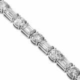 Emerald and round cut moissanite Tennis bracelet | In 925 sterling silver and IGTLJ certified moissanites